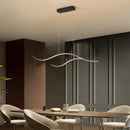 Modern gold curved led metal pendant light kitchen lighting fixture