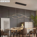Modern gold curved led metal pendant light kitchen lighting fixture