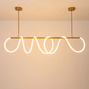 Modern gold curved led pendant lights for living room