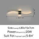 Modern gold curved led wall lamp for living room bedroom