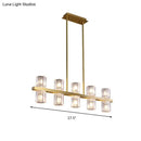 Modern gold cylinder island light fixture dining room chandelier