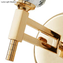 Modern gold cylinder sconce crystal wall lamp for bedroom