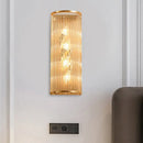 Modern gold cylinder wall mount crystal rod sconce hallway lamp