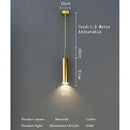 Modern gold cylindrical led pendant light bedroom spotlight