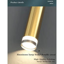 Modern gold cylindrical led pendant light bedroom spotlight