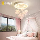 Modern gold dancing girl led chandelier crystal bird bedroom light