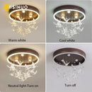 Modern gold dancing girl led chandelier crystal bird bedroom light