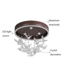 Modern gold dancing girl led chandelier crystal bird bedroom light