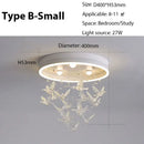 Modern gold dancing girl led chandelier crystal bird bedroom light