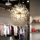 Modern gold dandelion art crystal chandelier living room light
