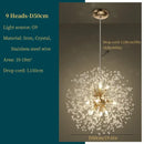 Modern gold dandelion art crystal chandelier living room light