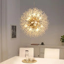 Modern gold dandelion art crystal chandelier living room light