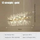 Modern gold dandelion crystal ceiling lamp for dining room