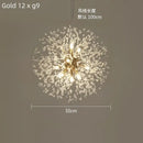 Modern gold dandelion crystal ceiling lamp for dining room
