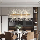 Modern gold dandelion crystal ceiling lamp for dining room