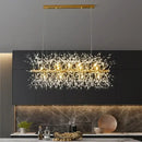 Modern gold dandelion crystal ceiling lamp for dining room