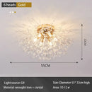 Modern gold dandelion crystal led ceiling light for living room