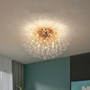Modern gold dandelion crystal led ceiling light for living room