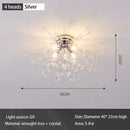 Modern gold dandelion crystal led ceiling light for living room