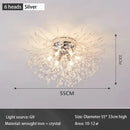 Modern gold dandelion crystal led ceiling light for living room