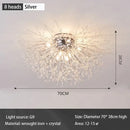 Modern gold dandelion crystal led ceiling light for living room