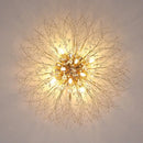 Modern gold dandelion crystal led ceiling light for living room