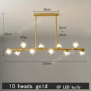 Modern gold decorbites bubble ball led hanging chandelier dining room