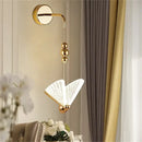 Modern gold decorbites butterfly wall lights bedroom glass sconces