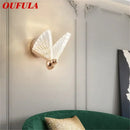 Modern gold decorbites butterfly wall lights bedroom glass sconces