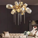 Modern gold decorbites crystal duplex chandelier living room light