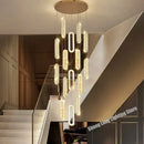 Modern gold decorbites crystal led chandelier for living room staircase