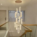 Modern gold decorbites crystal led chandelier for living room staircase