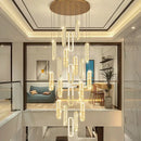 Modern gold decorbites crystal led chandelier for living room staircase