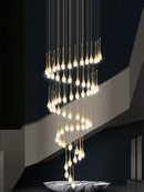 Modern gold decorbites crystal led chandelier staircase hanging light