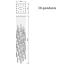 Modern gold decorbites crystal led chandelier staircase living room