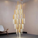 Modern gold decorbites crystal led chandelier staircase living room