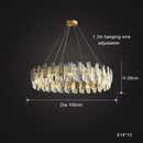 Modern gold decorbites crystal round chandelier dining room light