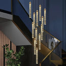 Modern gold decorbites crystal staircase chandelier living room light