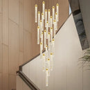 Modern gold decorbites crystal staircase chandelier living room light