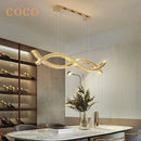 Modern gold decorbites crystal strip chandelier dining room light