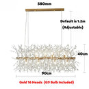 Modern gold decorbites dandelion led chandelier living room light