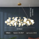Modern gold decorbites gingko leaf branch chandelier living room light