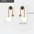 Modern gold decorbites glass ball led wall lamp bedroom sconce