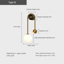 Modern gold decorbites glass ball led wall lamp bedroom sconce