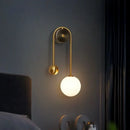 Modern gold decorbites glass ball led wall lamp bedroom sconce