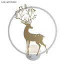 Modern gold deer mural led hoop wall sconce living room light