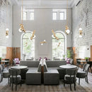 Modern gold designer molecule chandelier dining room pendant light
