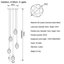 Modern gold diamond crystal ball chandelier dining room pendant light