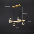 Modern gold diamond crystal brass led pendant light dining room