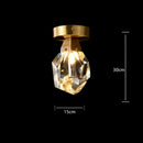 Modern gold diamond crystal brass led pendant light dining room